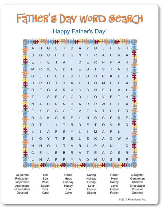 Fathers Day Word Search